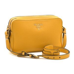Prada Shoulder Bag Vitello Daino Soft Leather Yellow Crossbody